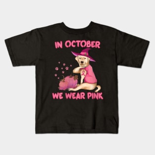 Labrador retriever Dog Breast Cancer Kids T-Shirt